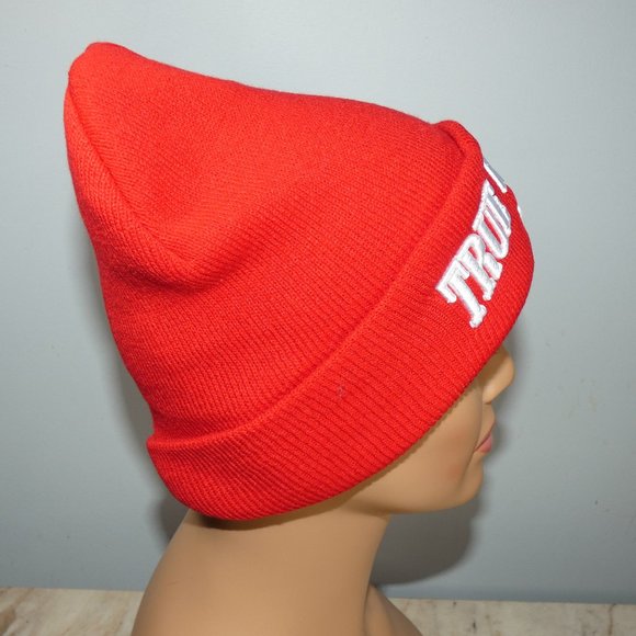 True Religion Red Knit Cap Watchman Beanie - Picture 3 of 8